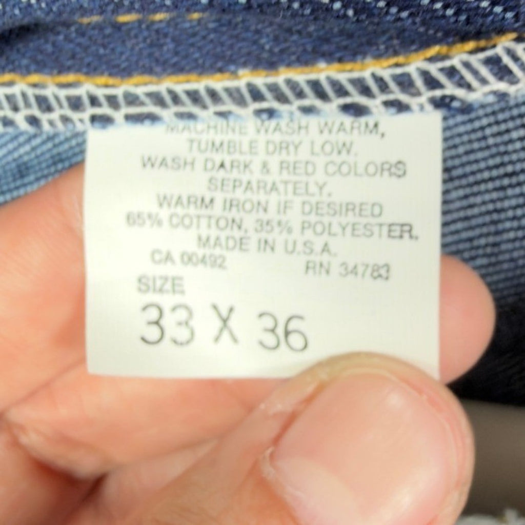 Lee Vintage 90s Riders Straight Leg Jeans Mens 33x36 Dark Indigo NWT Made in USA