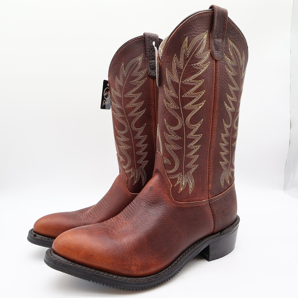 Double-H 3269 12" Work Western Boots Mens 8.5 D Black Walnut Leather NWT - take2supply