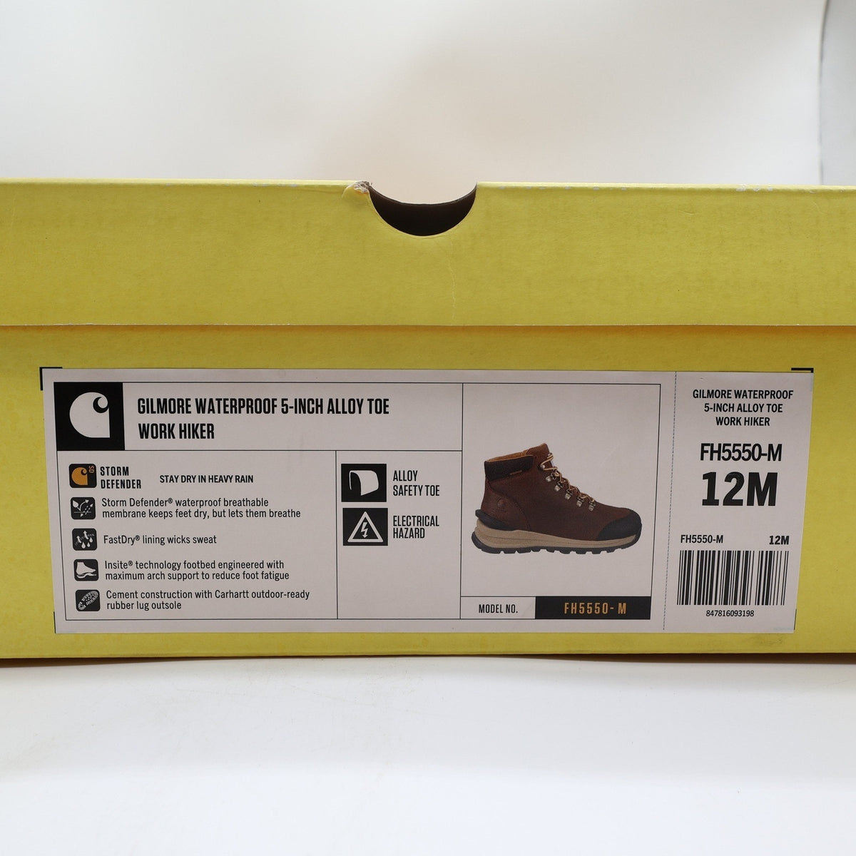 Carhartt Gilmore Work Boots Mens 12 M Brown Leather Alloy Toe Waterproof NWT - take2supply