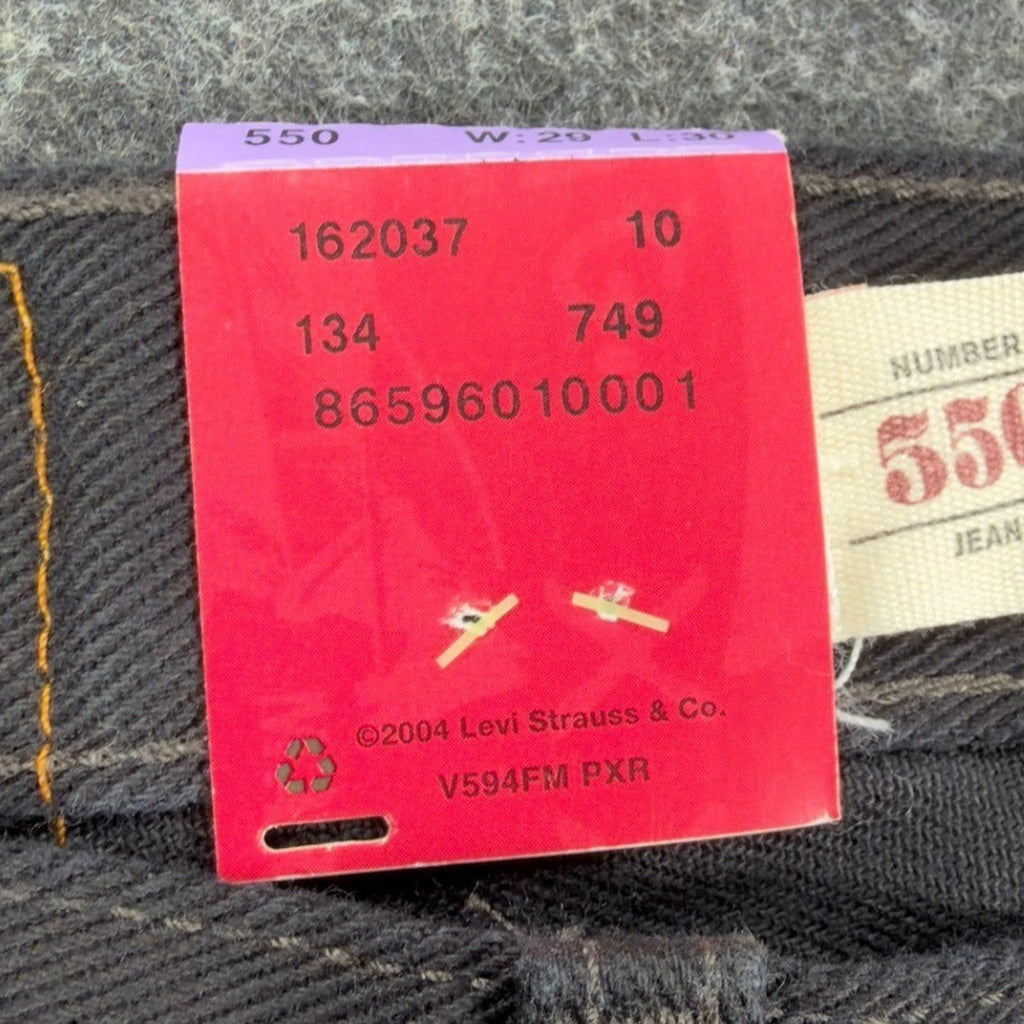 Levi's Y2K 550 Relaxed Fit Jeans Boys 29x30 Black Cotton Deadstock NWT