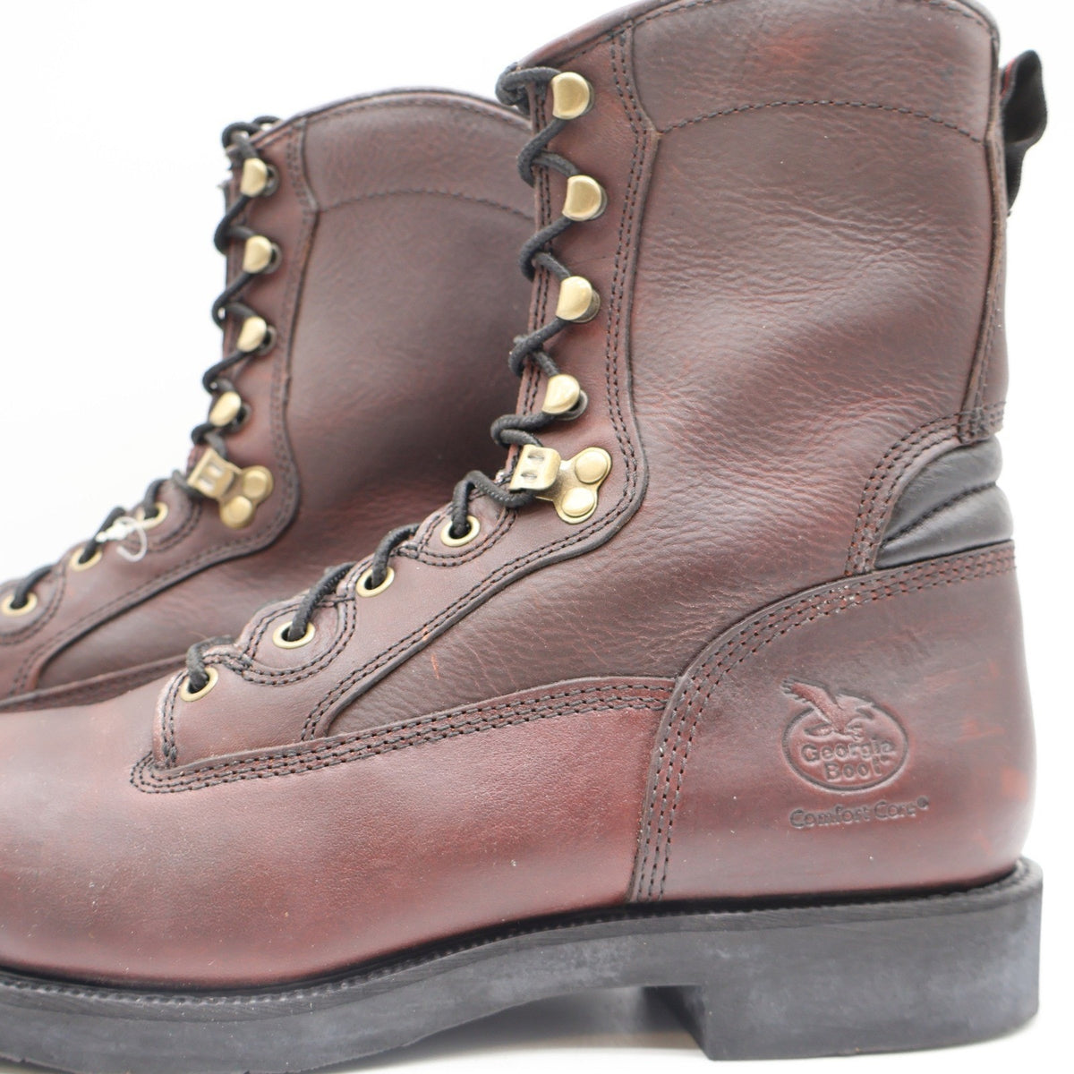 Georgia Boot Carbo-Tec 8 Work Boots Mens 11 Brown Leather Steel Safety Toe G8945