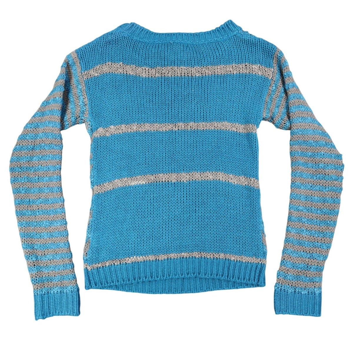 Jolt Sweater Womens Small Blue Gray Geometric Aztec Stripe Knit JS142YJZ NWT