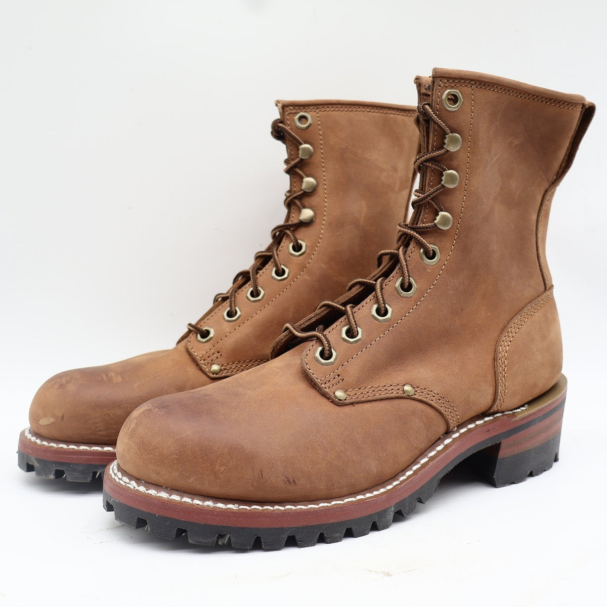 Carolina Logger Boots Mens 8 D Brown Leather Safety Steel Toe Work Boot 8585 NIB - take2supply