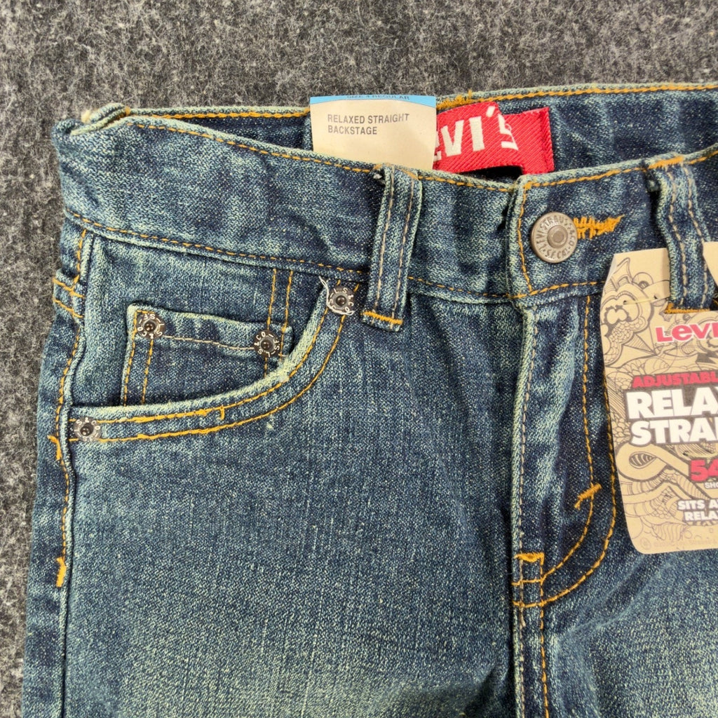 Levi's Y2K 549 Relaxed Straight Shorts Boys 4 Blue Ramie Cotton NWT