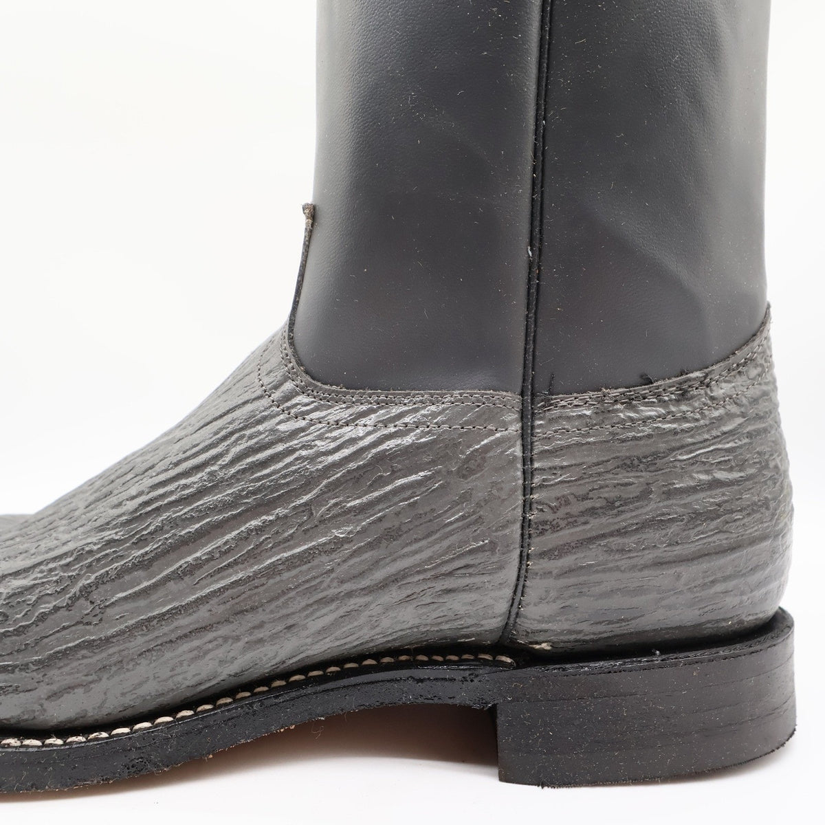 Justin Diamond J Cowboy Boots Mens 8.5 D Grey Shark Print Leather NWT