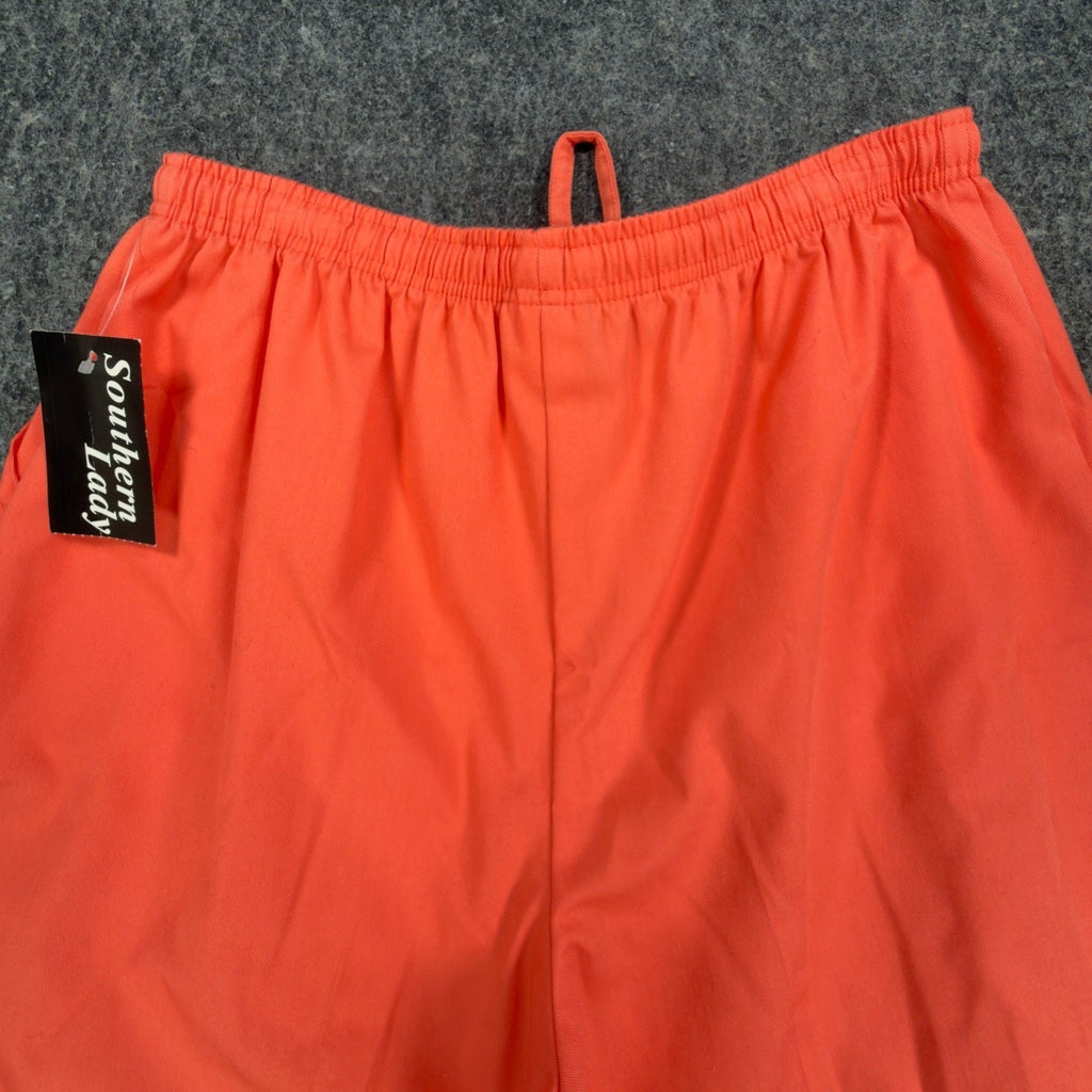 Southern Lady Vintage 90s Shorts Womens Large Orange Cotton Blend NWT Deadstock - take2supply