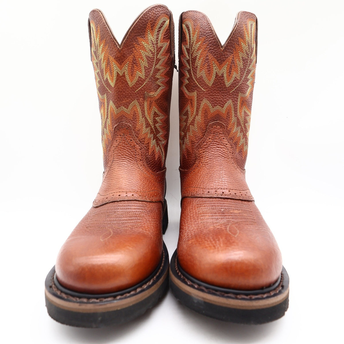 Justin Modern Stampede Work Boots Mens 8.5 D Tan Leather Western NWT Box WK4655