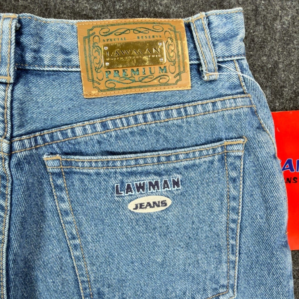 Lawman Vintage 90s Denim Shorts Womens 7 Blue Cotton NWT Deadstock High Rise - take2supply