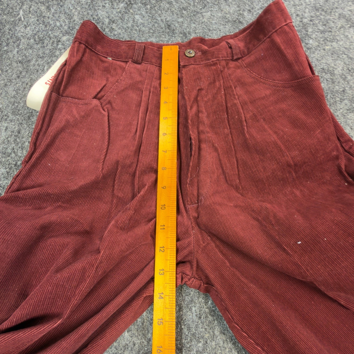 ILGWU Vintage 80s Baggy Pants Women Small Burgundy Cotton Corduroy NWT Deadstock - take2supply