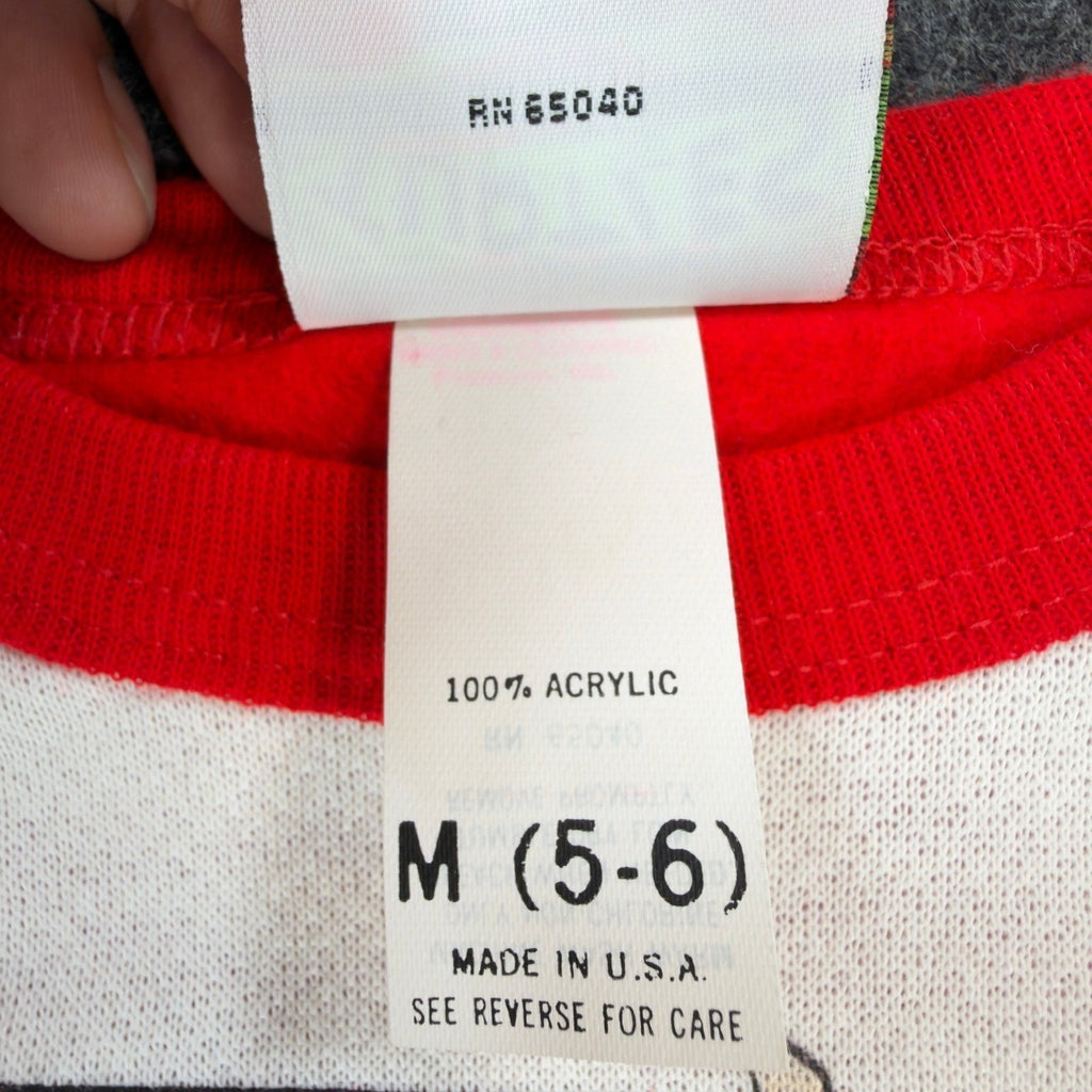 Vintage TMNT Sweatshirt Kids Medium 5-6 Red Raglan USA 1989