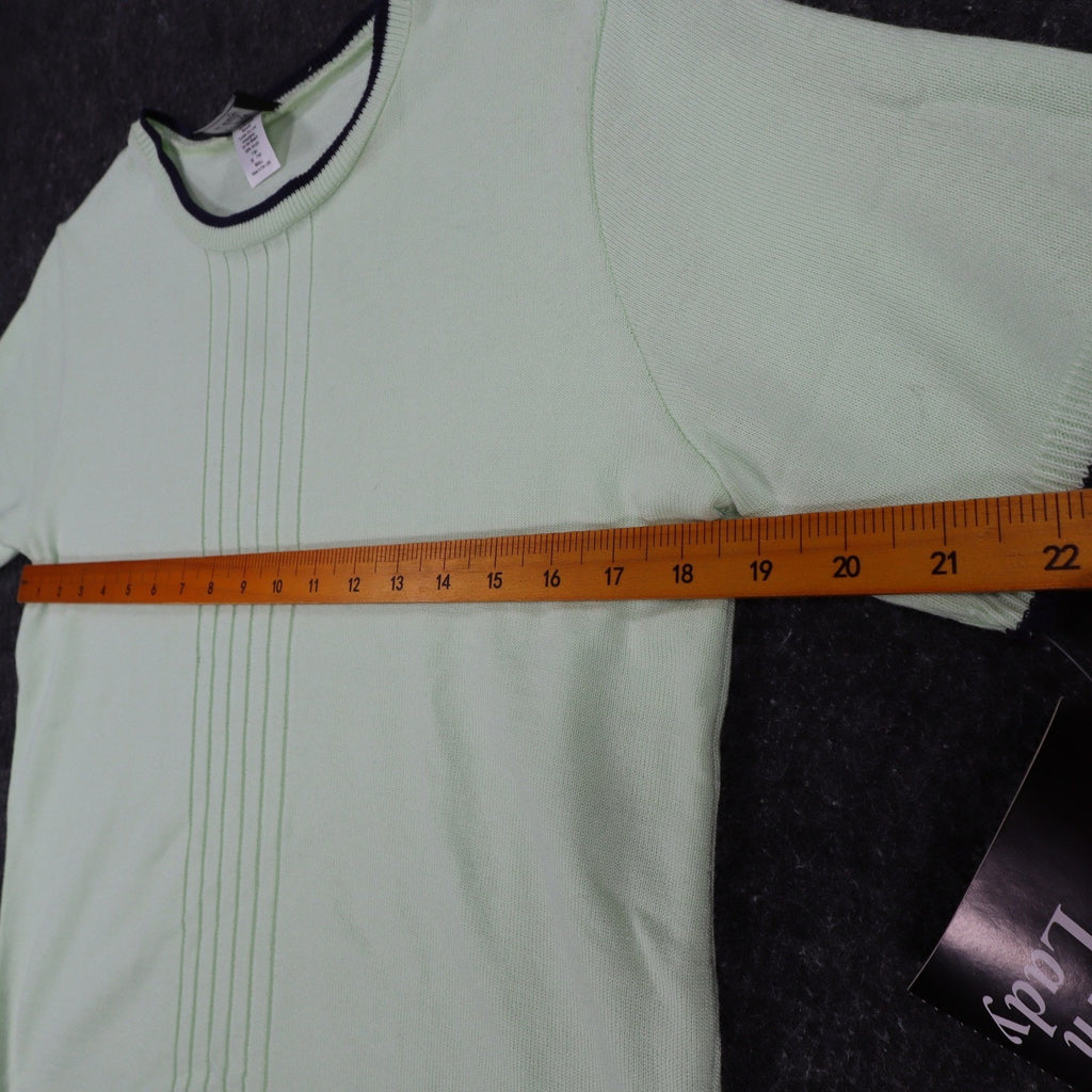 Southern Lady Short Sleeve Sweater Womens Small Vintage Bonsai Green Knit USA