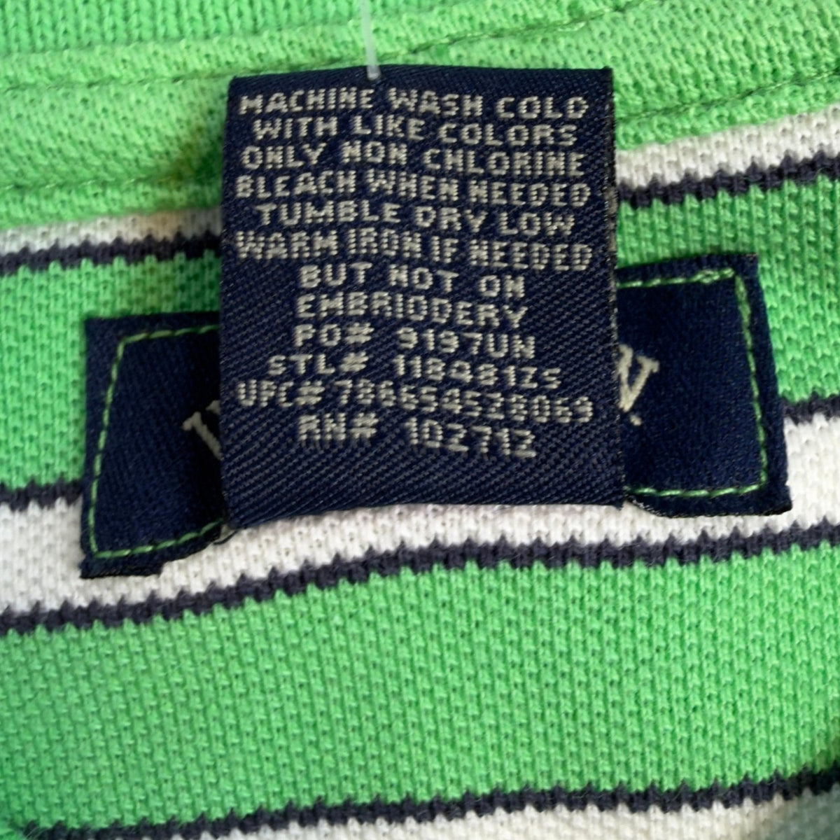 US Polo Assn Mens XL Polo Shirt Striped Green White Pique Short Sleeve NWT