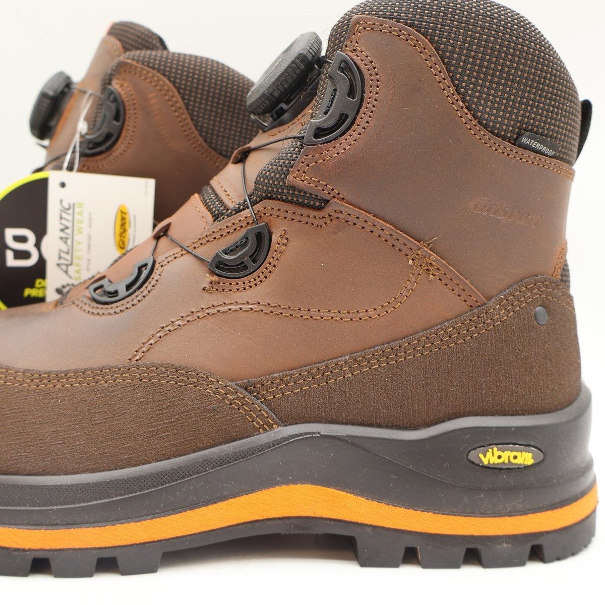 Grisport Atlantic Safety Wear BOA Wolf Boots Mens 10 Brown Leather Waterproof EH
