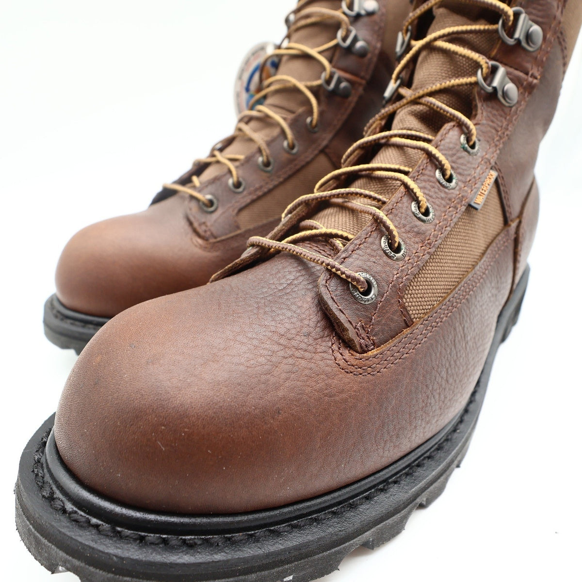 Carhartt Work Boots Mens 12 M Brown Leather Waterproof 8" Logger CML8150 NIB