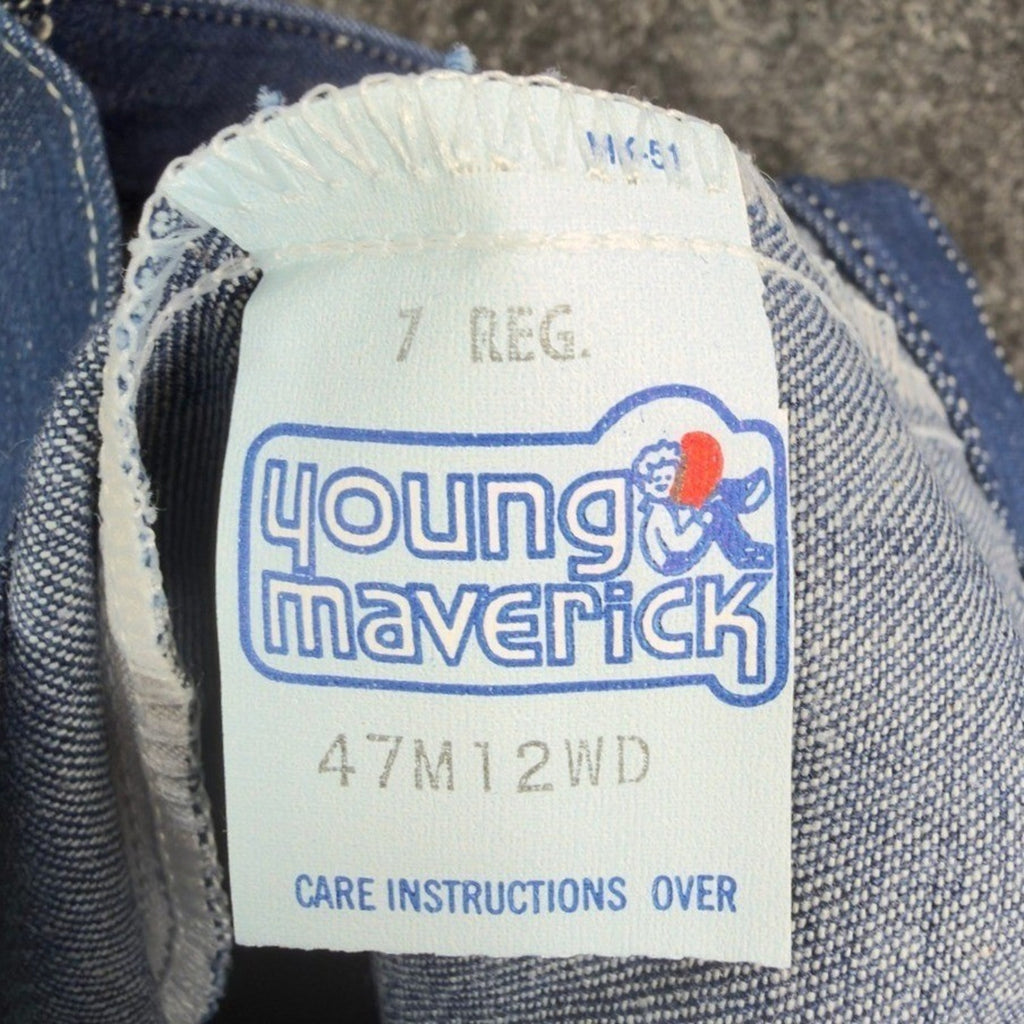 Vintage Young Maverick Western Jeans Kids 7 Regular Blue Denim USA NWT