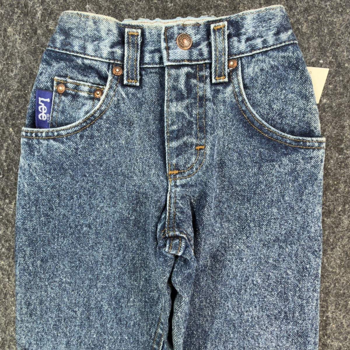 Vintage 90s Lee Boys Size 6 Slim Loose Fit Acid Wash Denim Jeans NWT USA