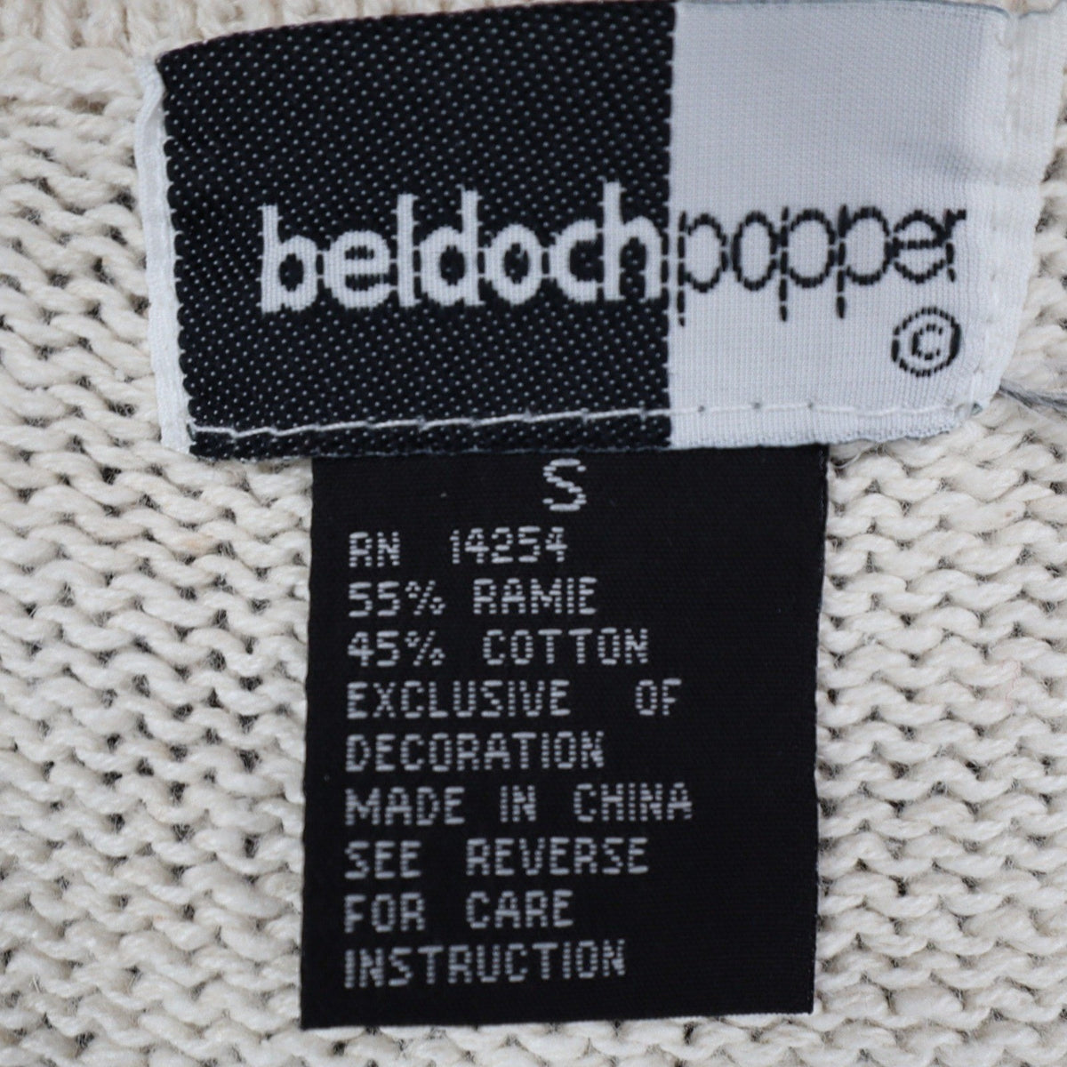 Beldoch Popper Sweater Vest Womens Small Vintage 90s Natural Multi Cotton Ramie
