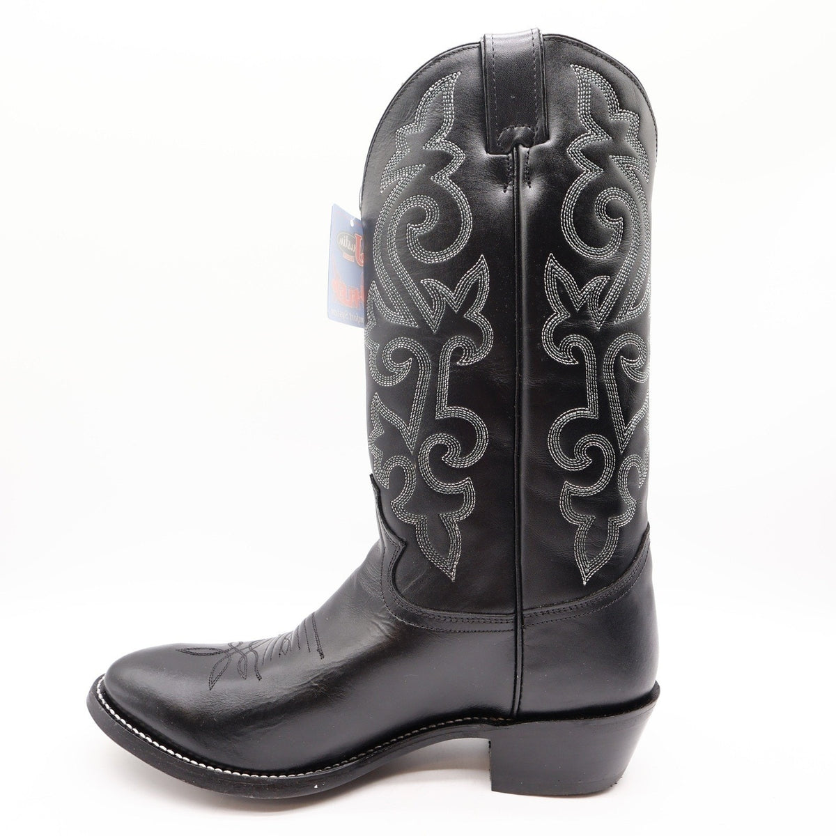Justin Boots 1409 Mens 10 EE Black London Calf Leather Western Cowboy Boots NIB
