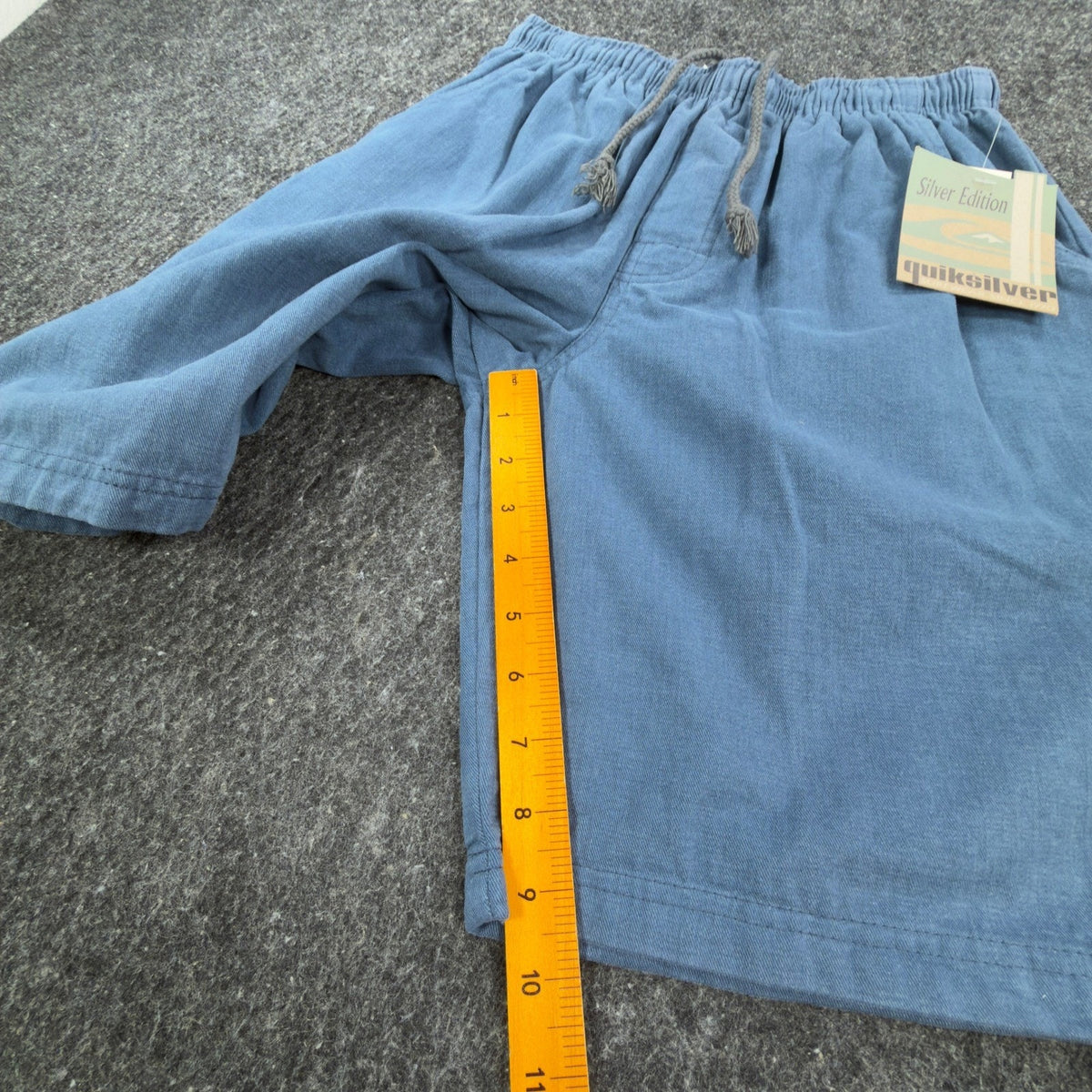 Quiksilver Vintage 90s Silver Edition Shorts Boys XL Blue Cotton NWT - take2supply