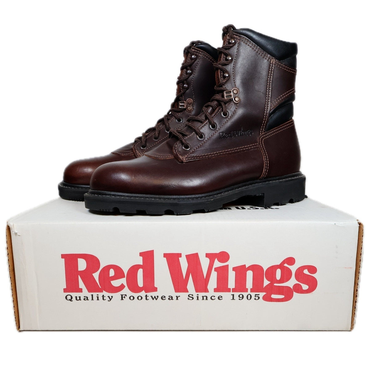 Red Wing 978 Oil Tanned Brown Leather Vibram Logger Work Boots Men's 9.5D USA NWT