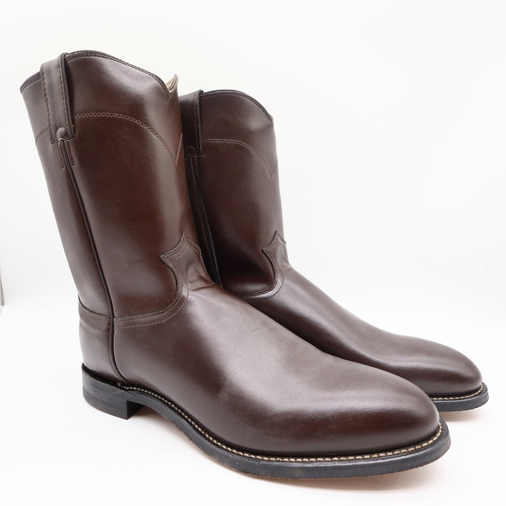 Justin Vintage Cowboy Boots Mens 11 D Brown Leather Deadstock 3132M