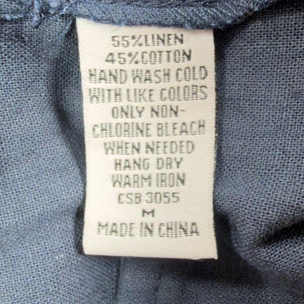 Cecico Modern Paperbag Shorts Womens M Blue Linen Cotton NWT