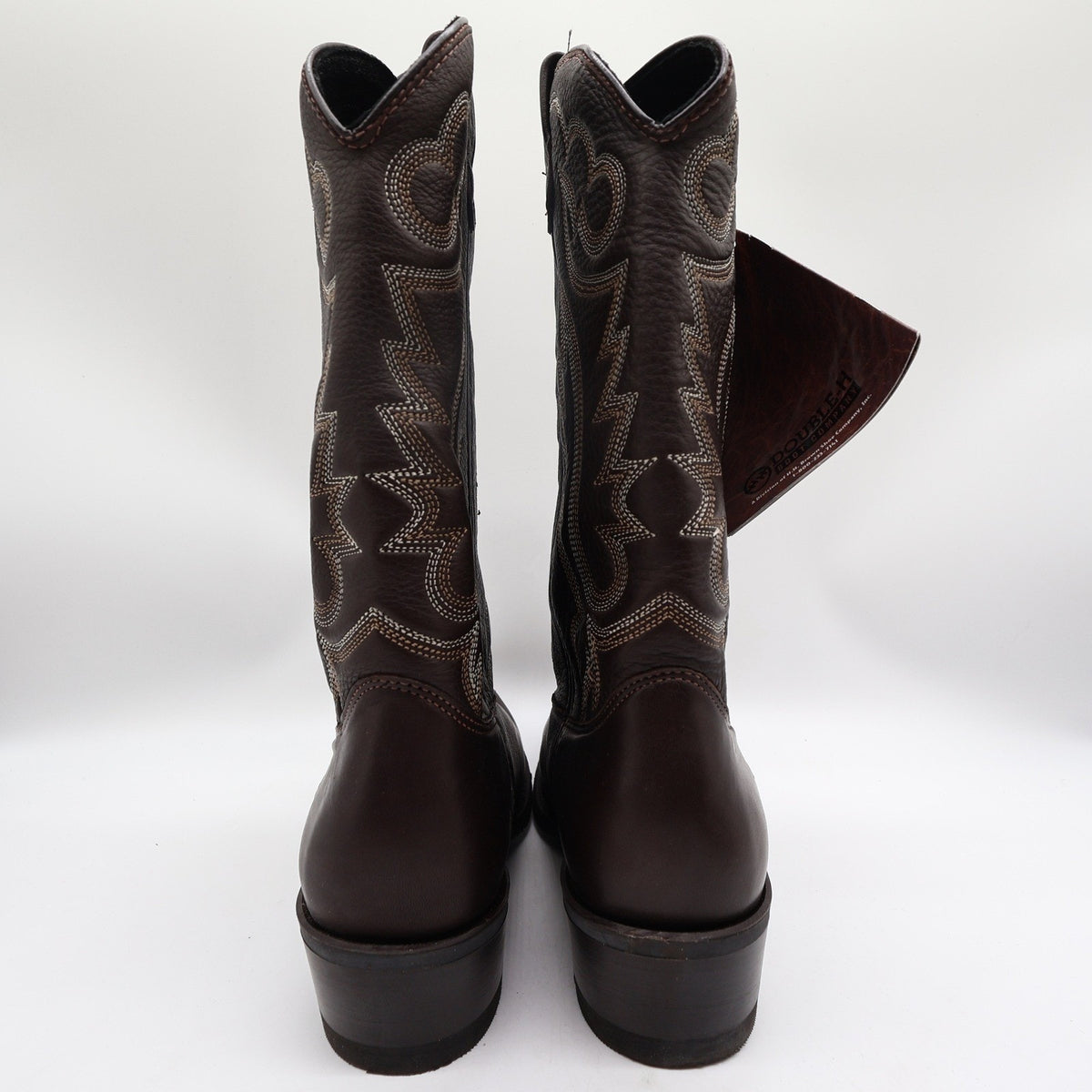 Double-H 3263 Work Western Boots Mens 10.5 D Brown Leather New Made In USA
