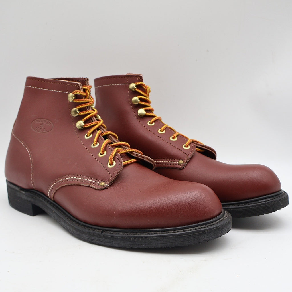 Carolina Work Boots Mens 9.5 D Vintage Made in USA Redwood Leather Stock 348 NEW