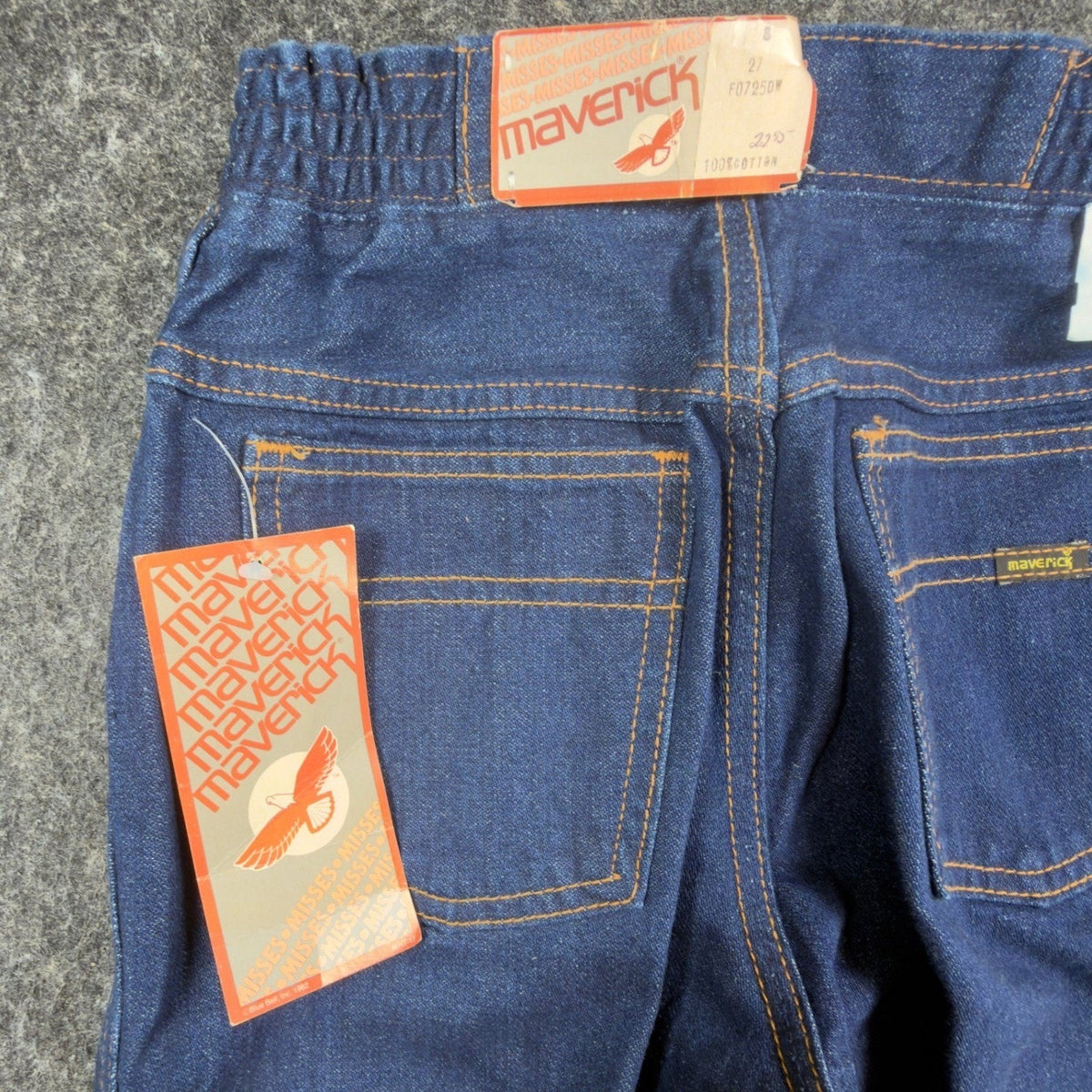 Maverick Vintage 70s Flare Jeans Women 8 Blue Cotton Denim NWT Made in USA