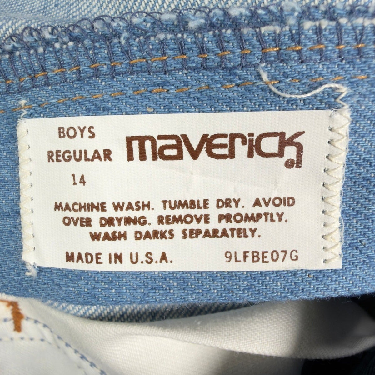 Maverick Vintage 70s Frayed Denim Shorts Boys 14 Regular Light Blue NWT USA - take2supply