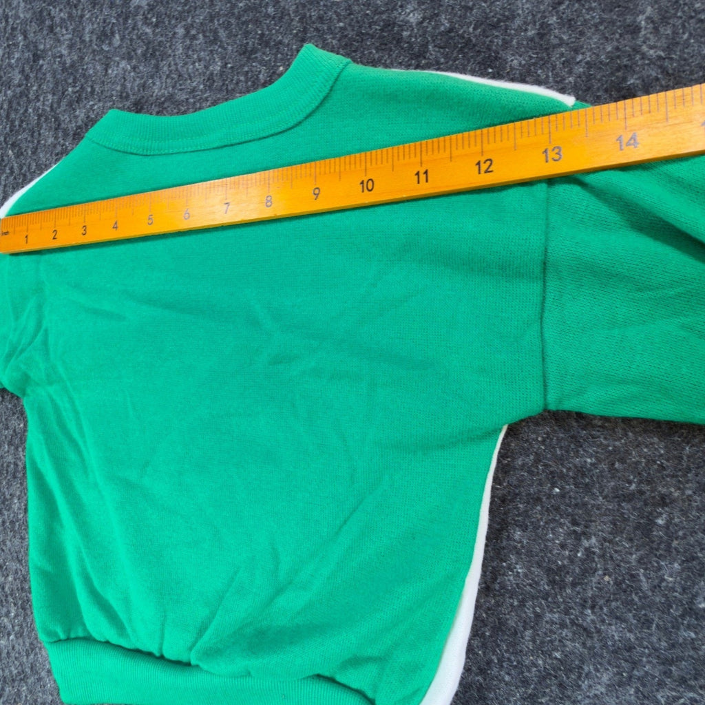 Vintage 80s TMNT Sweatshirt Kids Small 4 Green Raglan Made in USA 1989