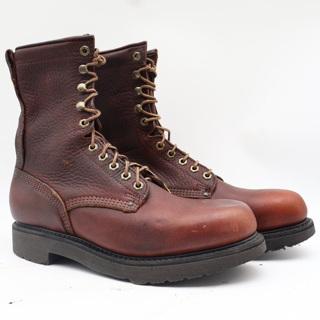 Carolina 8006 Work Boots Mens 9.5 D Brown Briar Pitstop Leather Steel Toe USA