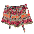 My Michelle Modern Indies Rock Paisley Shorts Juniors L Pink Orange NWT