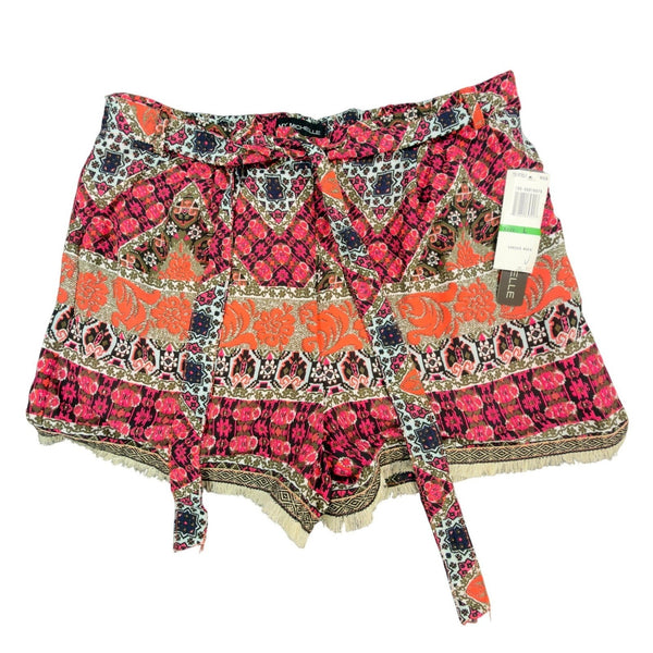 My Michelle Modern Indies Rock Paisley Shorts Juniors L Pink Orange NWT