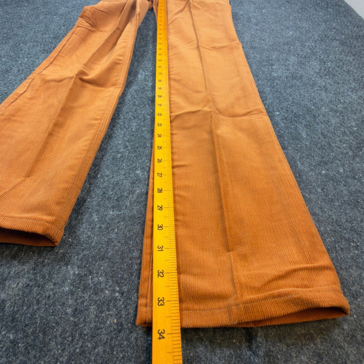 Maverick Vintage 70s Corduroy Flare Pants Juniors 7 Orange Bell Bottoms NWT - take2supply