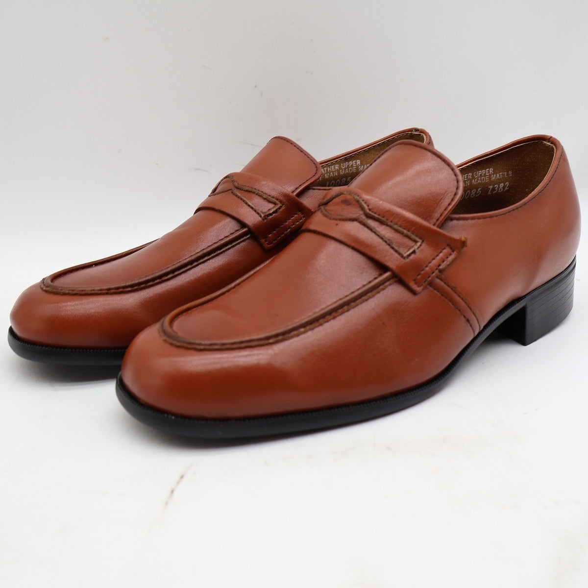 Vintage Barclay Endicott Johnson 96140 Cognac Leather Loafers Men's 7D USA Deadstock