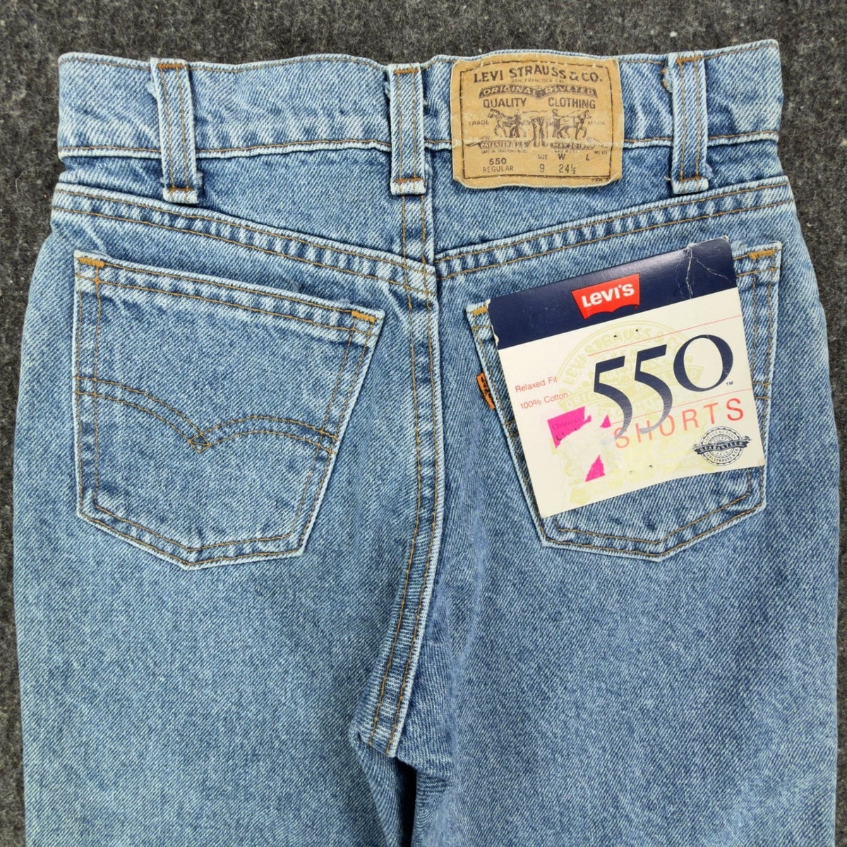 Levi's Vintage 90s 550 Shorts Women 9 Blue Denim Orange Tab USA NWT - take2supply