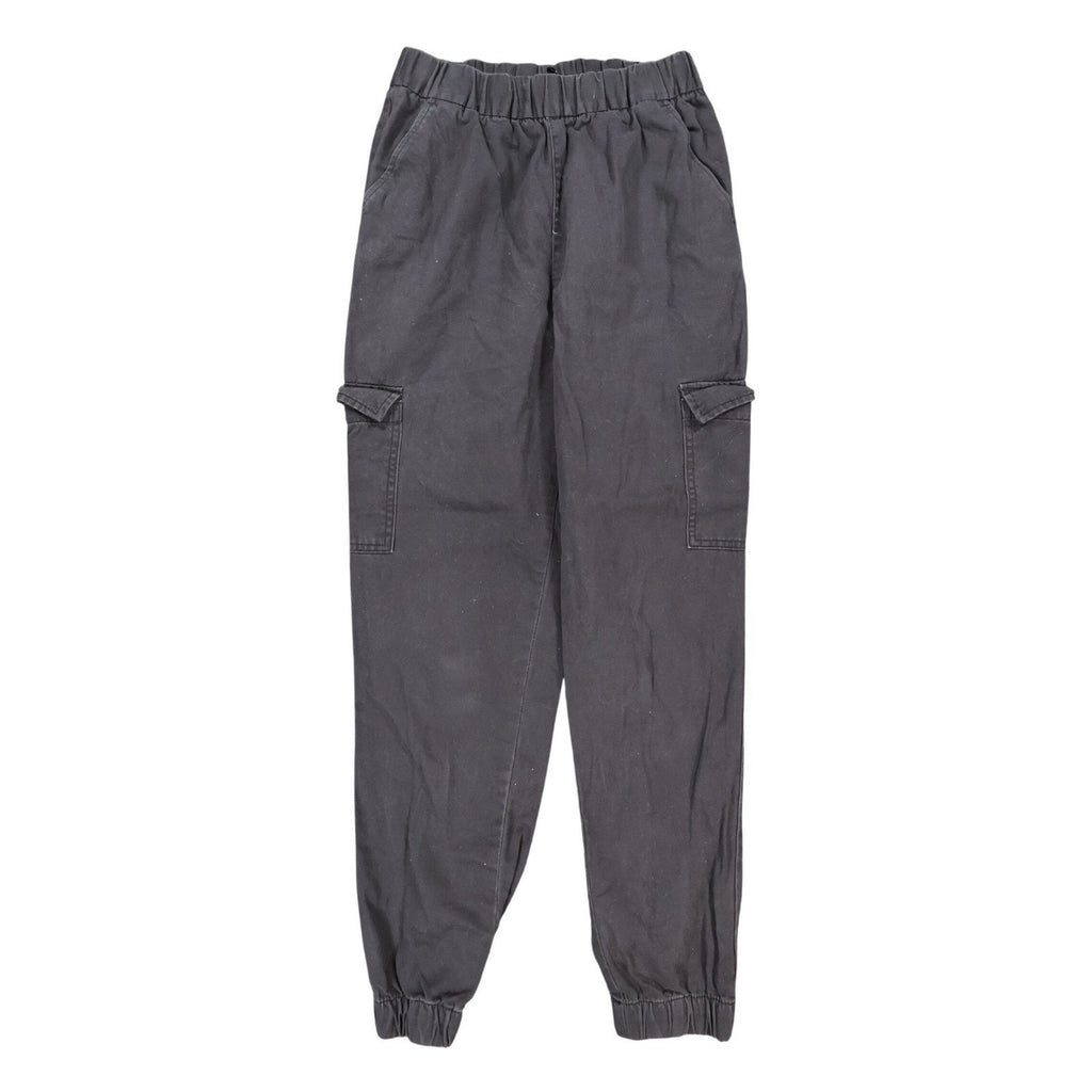 H&M Divided Cargo Joggers Womens Size 2 Black Cotton Utility Streetwear Pants