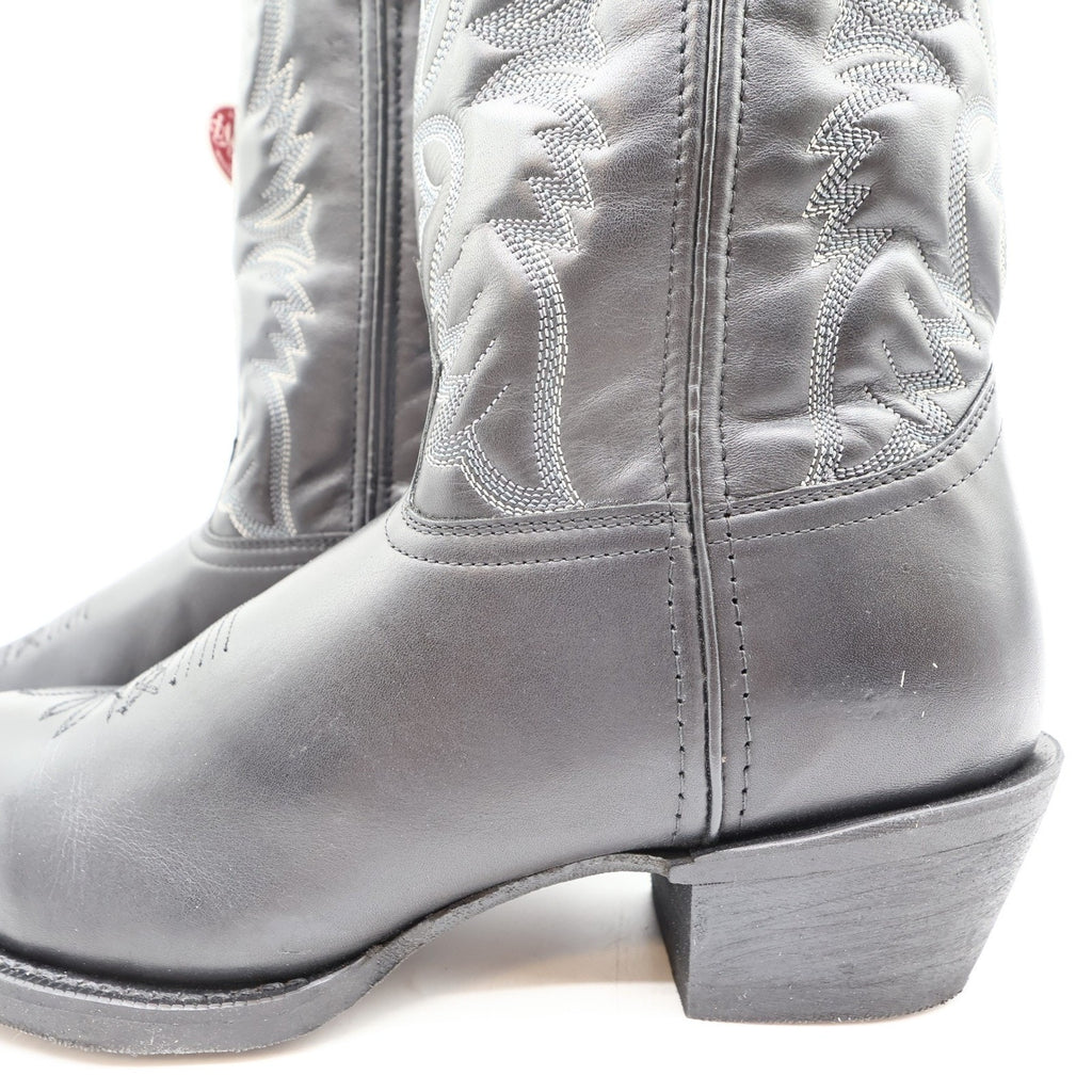 Laredo 68450 Black Tumbled Leather R Toe Western Boots Men's 10 EW Wide NWT