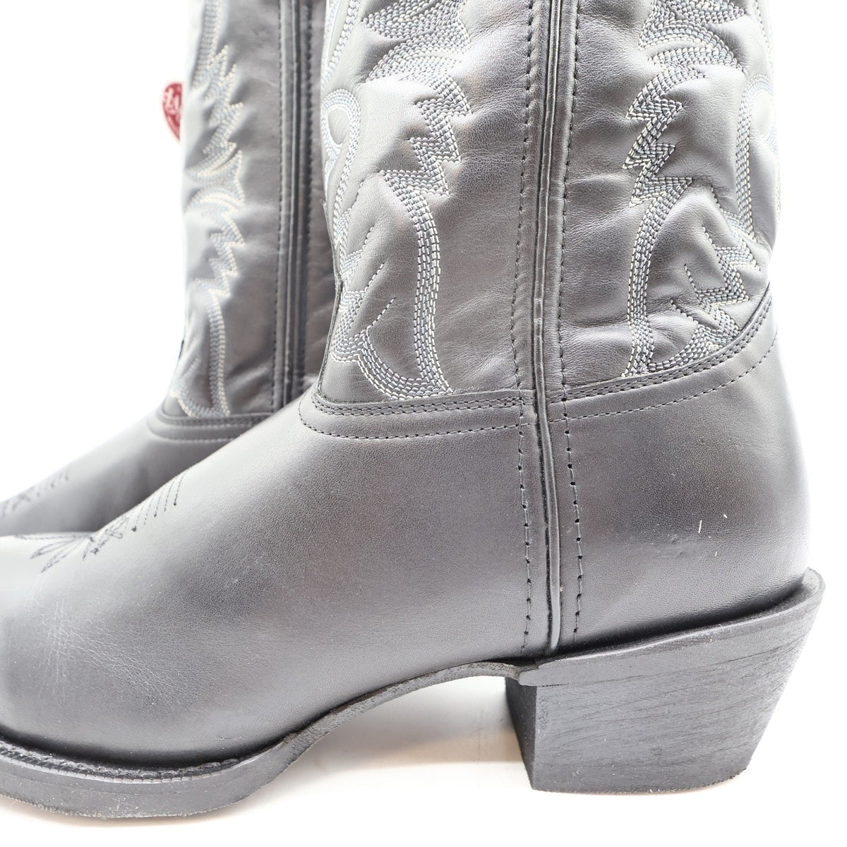 Laredo 68450 Black Tumbled Leather R Toe Western Boots Men's 10 EW Wide NWT