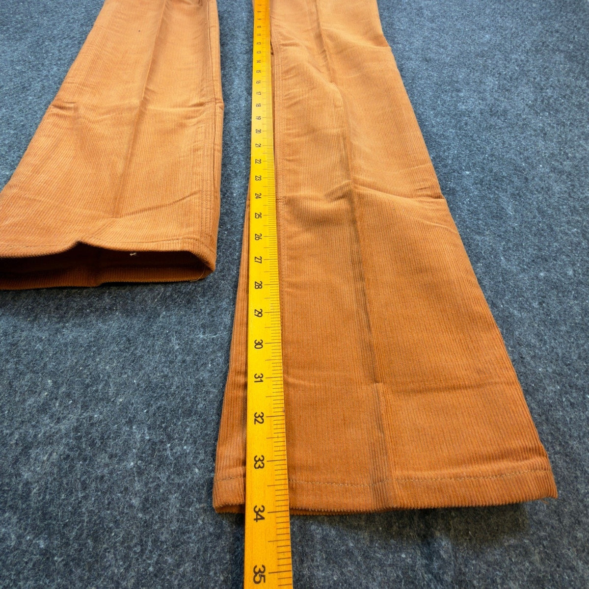 Maverick Vintage 70s Corduroy Flare Pants Juniors 7 Orange Deadstock NWT USA - take2supply