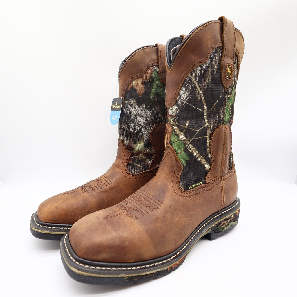 Dan Post Camo Waterproof Western Work Boots Men 10 D Brown Leather NWT Box