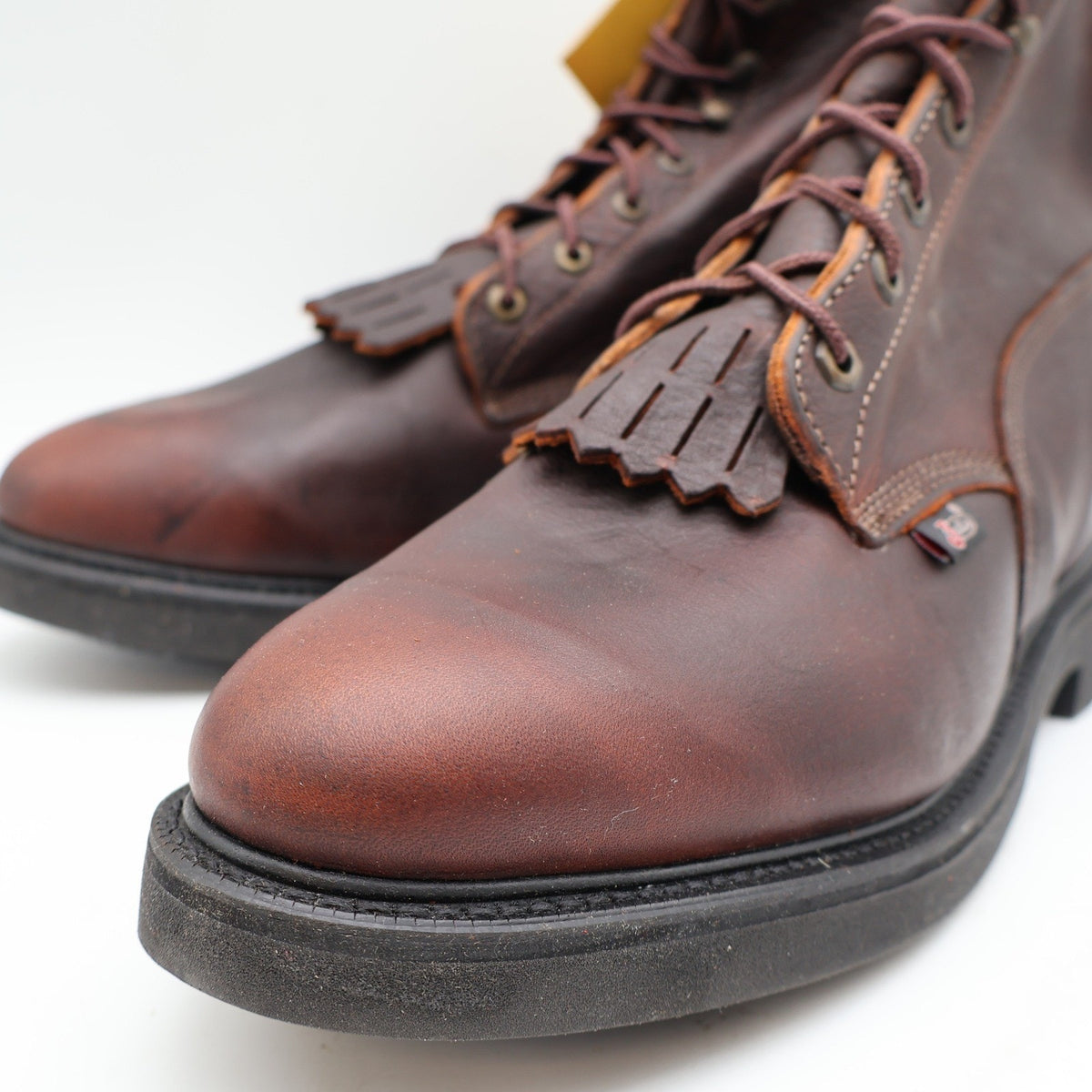 Justin 761 Double Comfort Kiltie Work Boots Men's 13 EE Brown USA Made Deadstock