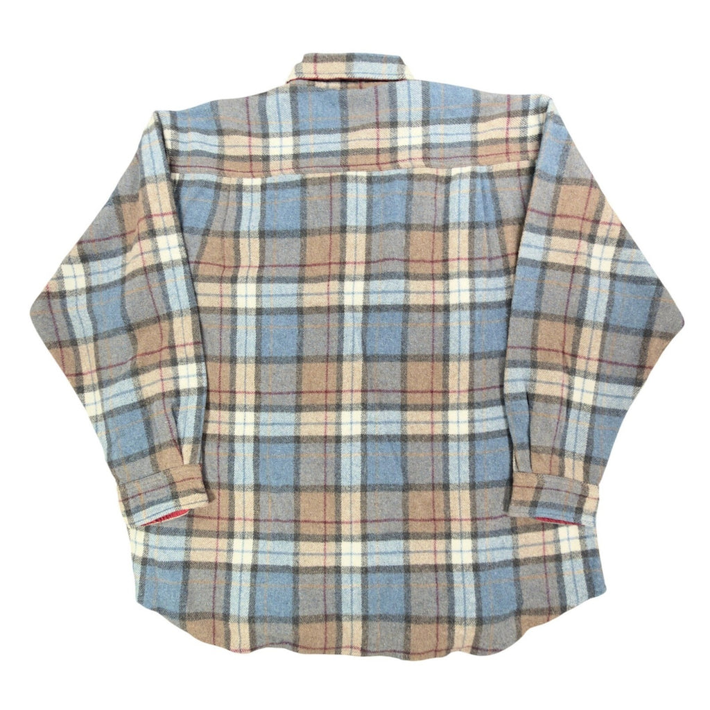 Salmon River Traders Vintage Plaid Flannel Shirt Mens XL Blue Wool Blend NWT