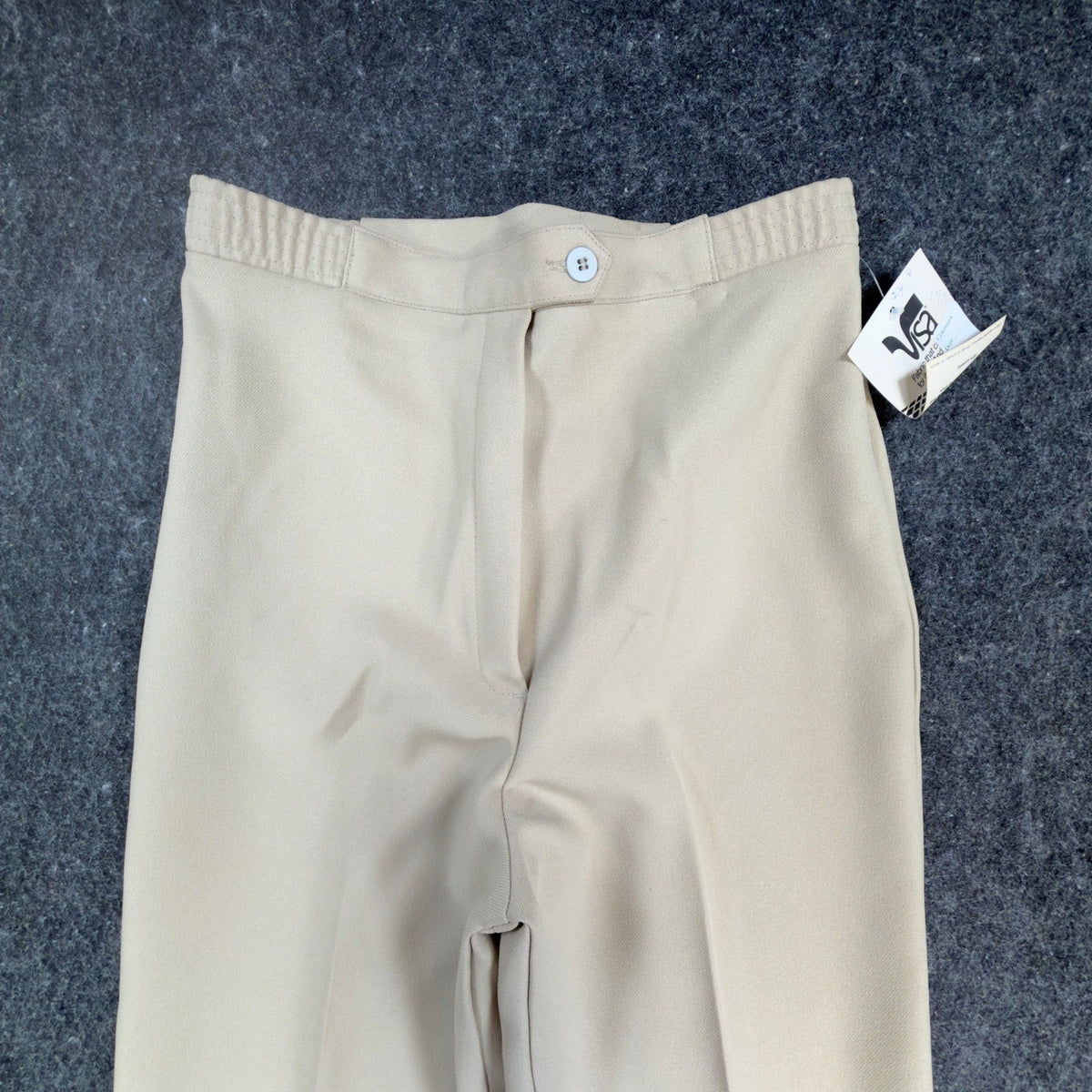 Donnkenny Pants Womens 8 Vintage 80s Beige Polyester Stretch Straight Leg NWT