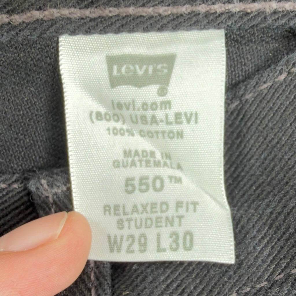 Levi's Y2K 550 Student Relaxed Fit Jeans Men 29x30 Black Denim NWT Deadstock