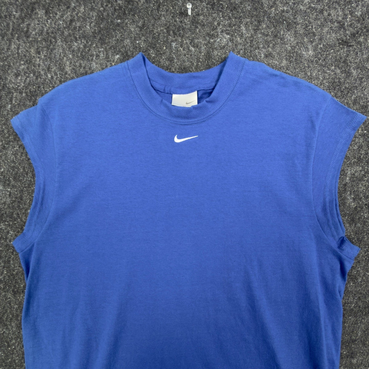 Y2K Nike Center Swoosh Sleeveless Basketball Shirt Men's Medium Blue NWT