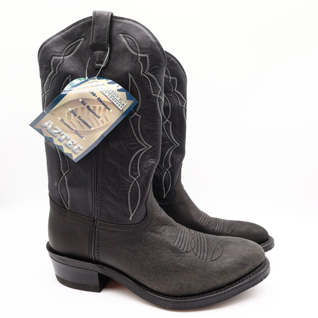 Double-H 3294 Western Boots Mens 9.5 EE Black Leather NWT Made in USA