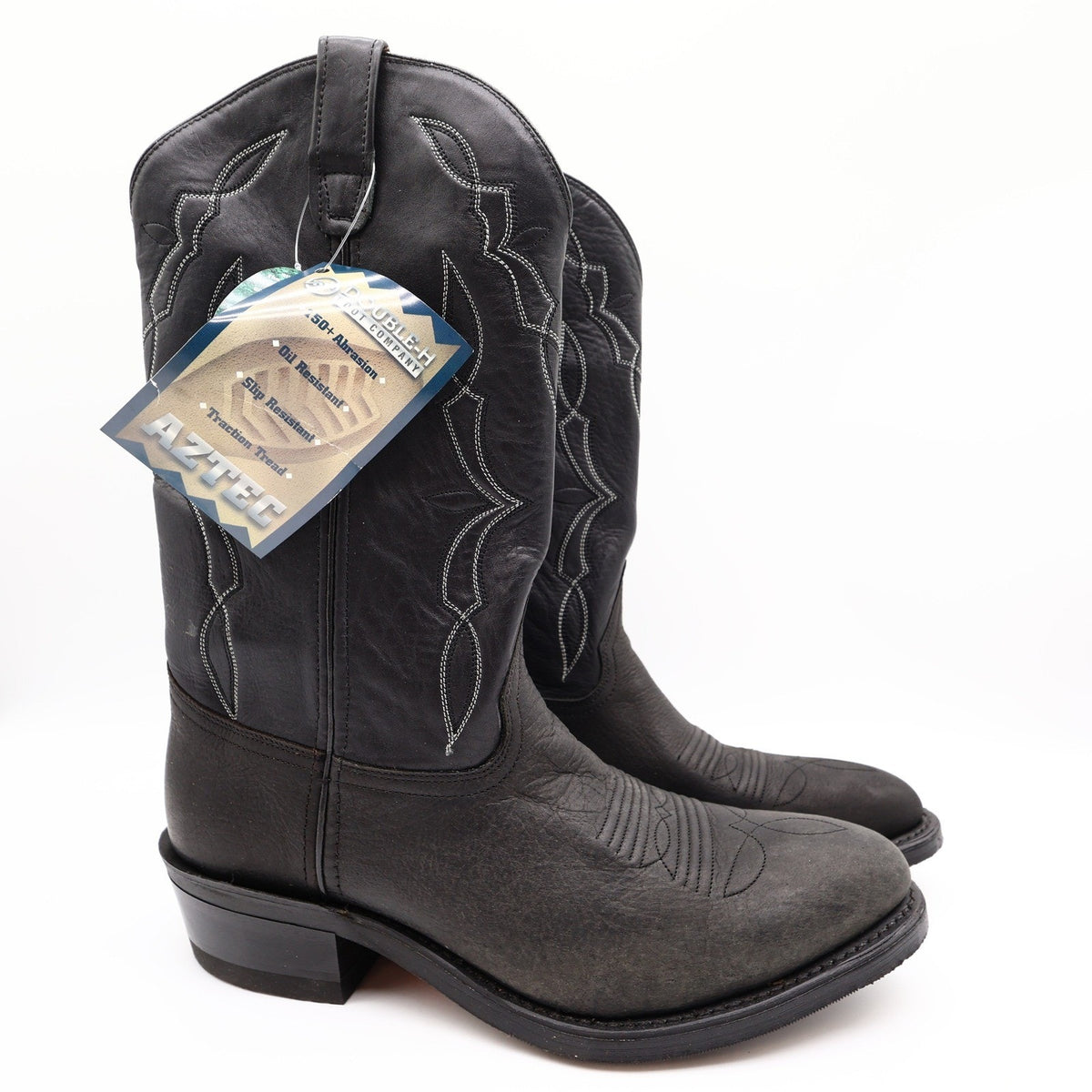 Double-H 3294 Western Boots Mens 9.5 EE Black Leather NWT Made in USA