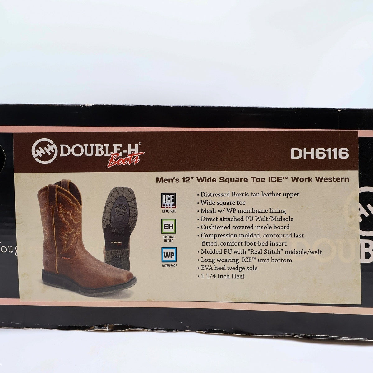 Double-H DH6116 ICE Work Western Boots Mens 13 D Brown Leather NIB Waterproof